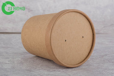 ถ้วยกระดาษคราฟท์ทนทานทนทาน 12 Oz Single Wall สำหรับซุปร้อน FDA Approved