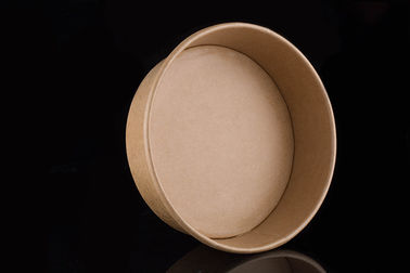 อาหารกลางวันแบบกำหนดเองสีน้ำตาลชามกระดาษคราฟท์ Disposable 16 ออนซ์ Double PE Coating